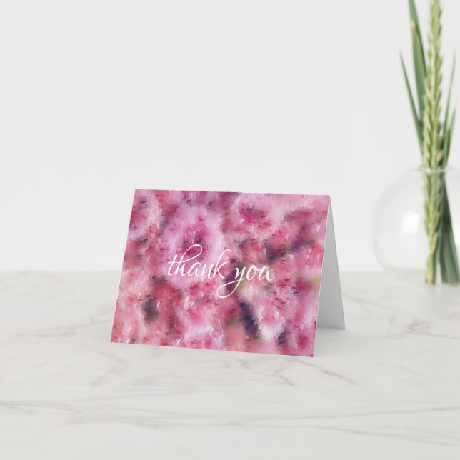 Abstract Roses Flowers Thank You Script Template (Front)