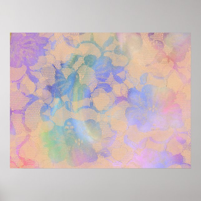 Abstract Roses In Pastel Colors Poster (Front)