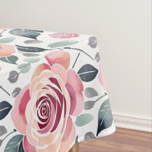 Abstract Roses In Pastel Colors  Tablecloth