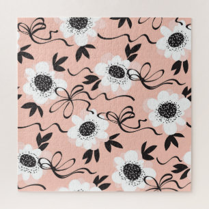 Abstract roses, pale colors, vintage pattern. jigsaw puzzle