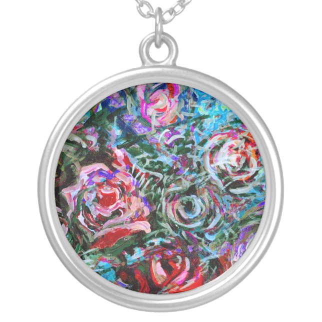 Abstract roses Pendant (Front)