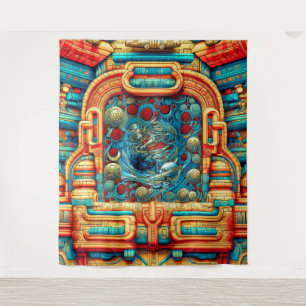 Abstract Roses Priestess Witchy Colorful AI Art Tapestry