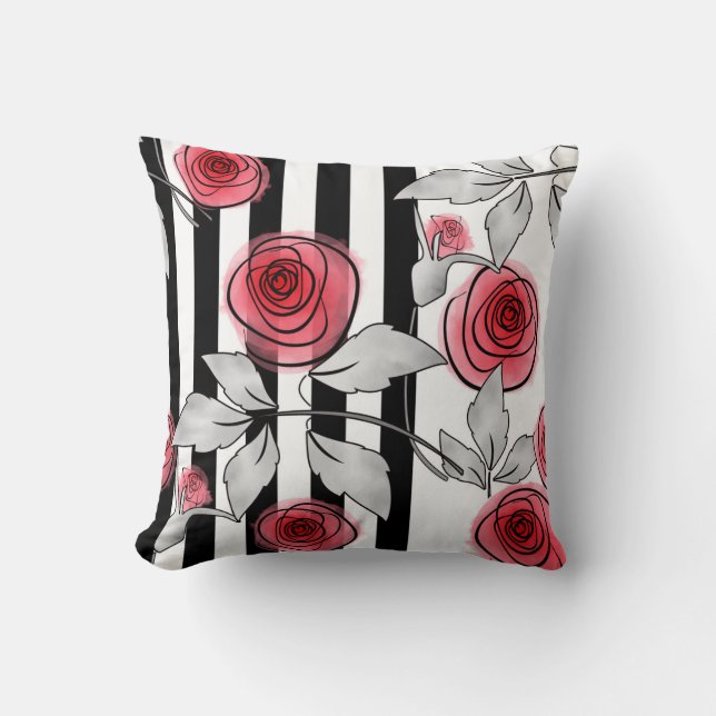 Abstract roses throw pillow (Front)
