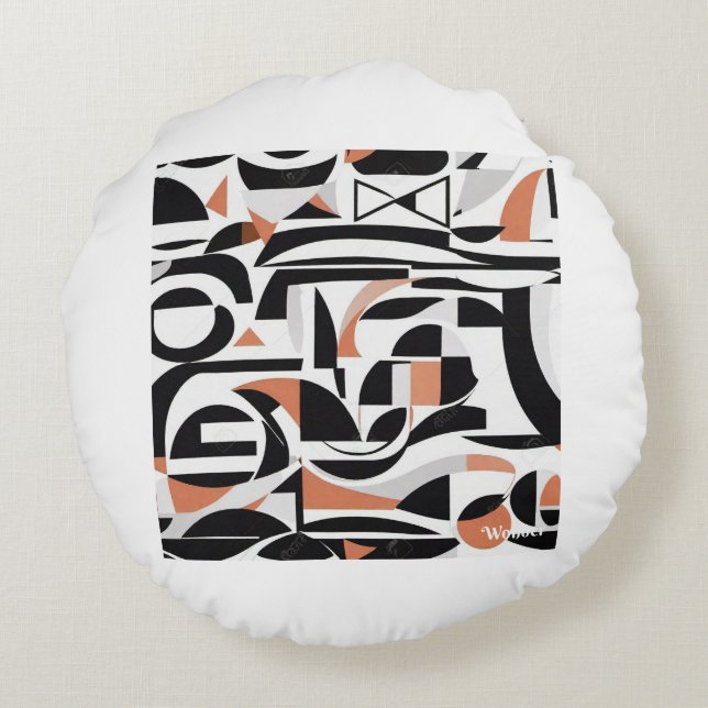 Abstract Round Pillo  Pillow (Back)