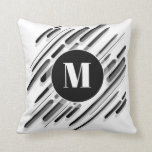 Abstract Rounded Diagonal Monogram Throw Pillow