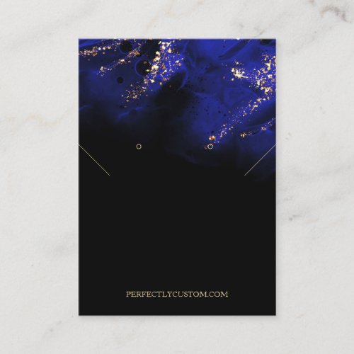 Abstract Royal Blue and Gold Alcohol earrings  Business Card