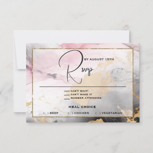 Abstract RSVP Black Gold Rose Pink