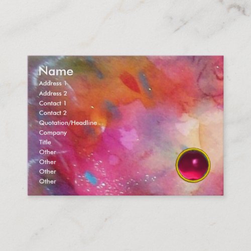 ABSTRACT RUBYbright red blue pink Business Card