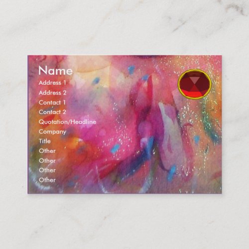 ABSTRACT RUBY  bright red pink blue Business Card