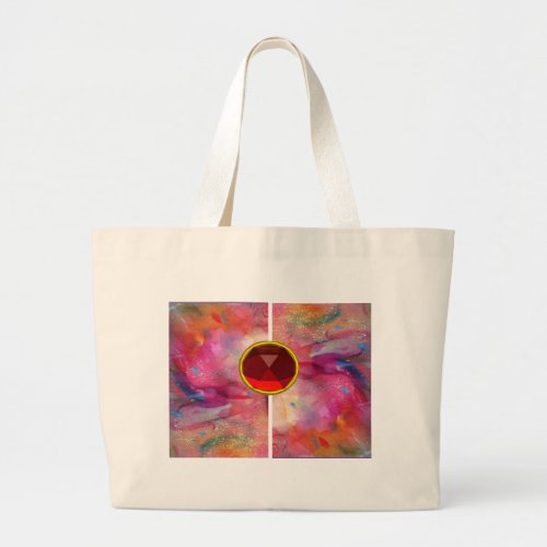 ABSTRACT RUBY LARGE TOTE BAG