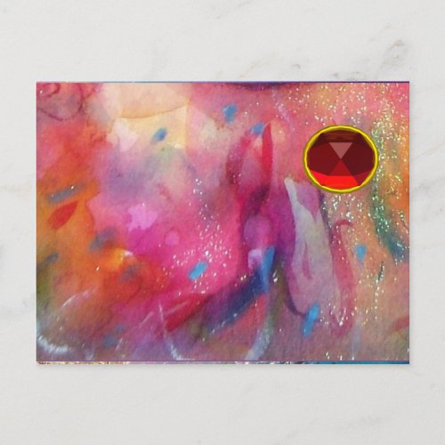 ABSTRACT RUBY POSTCARD