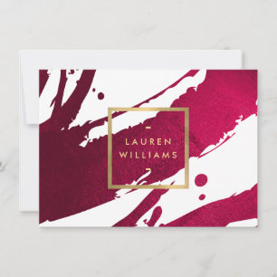 Abstract Ruby Red Brushstrokes Gift Certificate Note Card