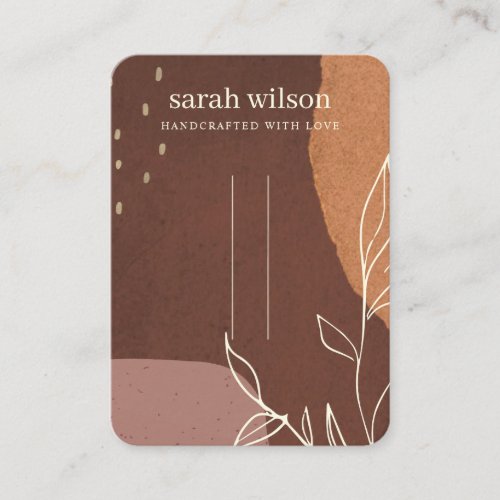 Abstract Rust Orange Leafy Hairclips Pin Display Business Card