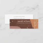 Abstract Rust Orange Leafy Stud Earring Display Mini Business Card (Front/Back)