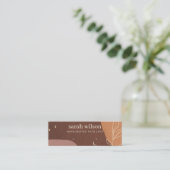 Abstract Rust Orange Leafy Stud Earring Display Mini Business Card (Standing Front)
