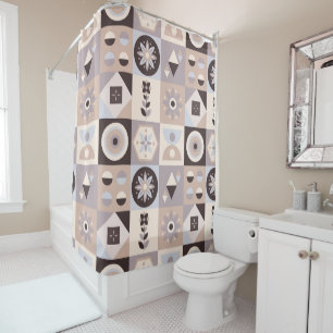 Abstract Rustic Bohemian Shower curtain