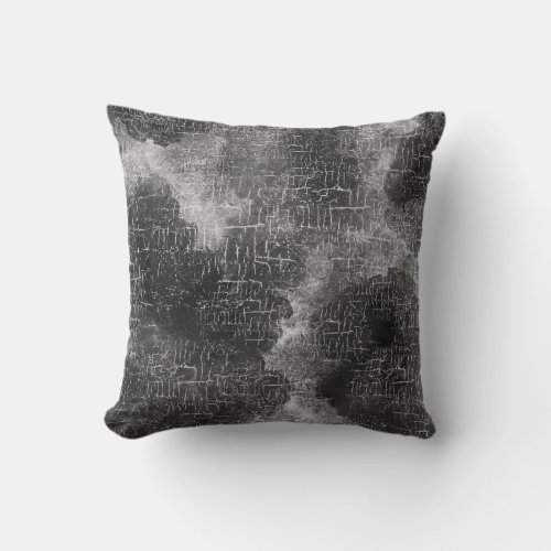 Abstract Rustic Grunge Charcoal Gray Throw Pillow