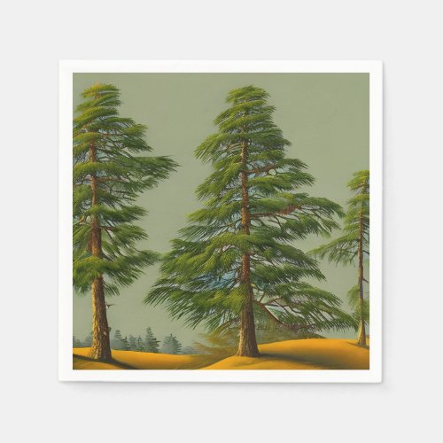Abstract Rustic Northern Pine Napkins