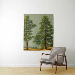 Abstract Rustic Northern Pine Tapestry