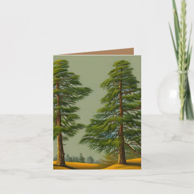 Abstract Rustic Northern Pine Thank You Card (Front)