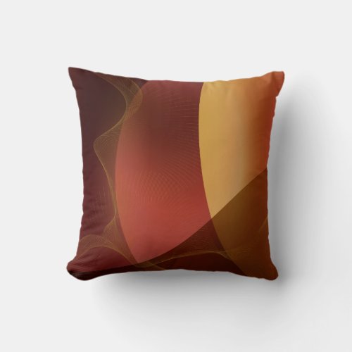 Abstract Rustic Orange and Brown Pattern Throw Pillow
