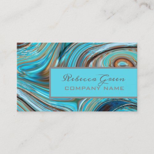 abstract rustic western country turquoise blue business card