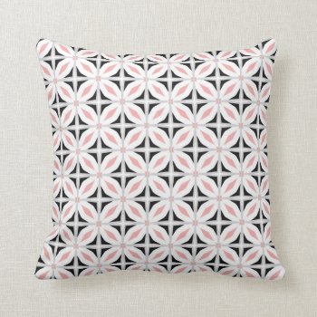 Abstract Safari Geometric Pattern Pink Black Throw Pillow by AnyTownArt at Zazzle