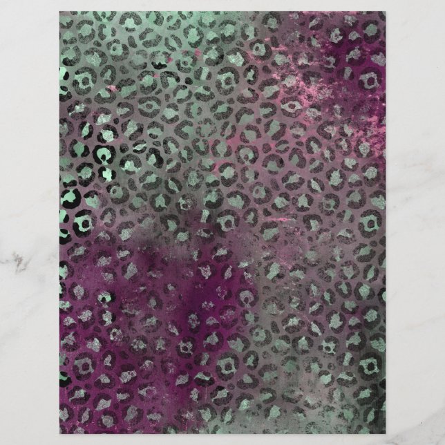 Abstract Safari Grunge Scrapbook Paper Sheet (Back)