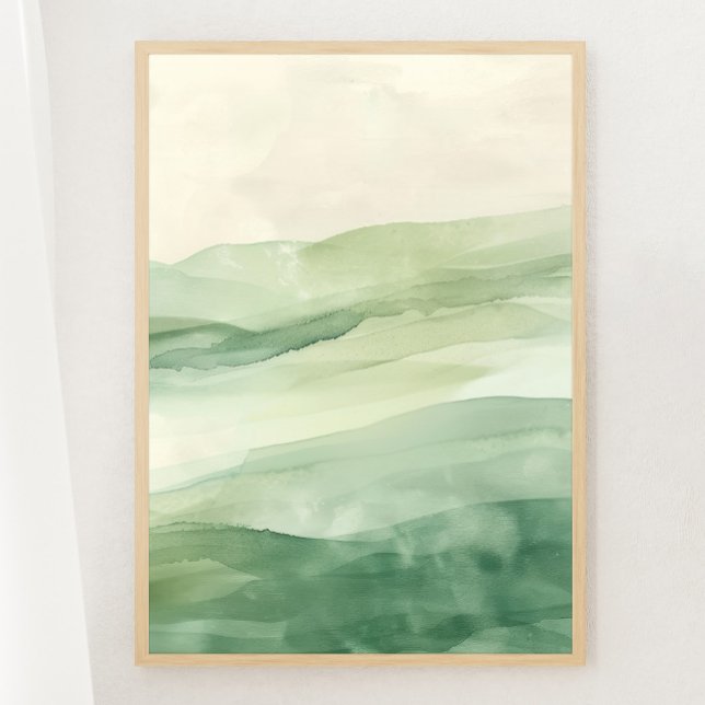 Abstract Sage Green & Beige Mountains Print 3 of 3 (Creator Uploaded)