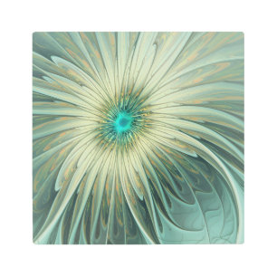 Abstract Sage Green Fantasy Flower Fractal Art