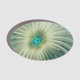 Abstract Sage Green Fantasy Flower Fractal Art Car Magnet
