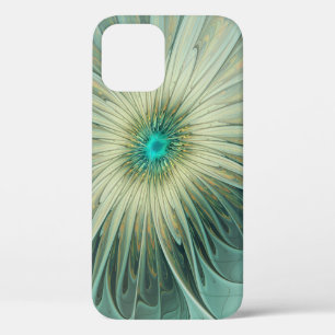 Abstract Sage Green Fantasy Flower Fractal Art iPhone 12 Pro Case