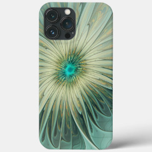 Abstract Sage Green Fantasy Flower Fractal Art iPhone 13 Pro Max Case