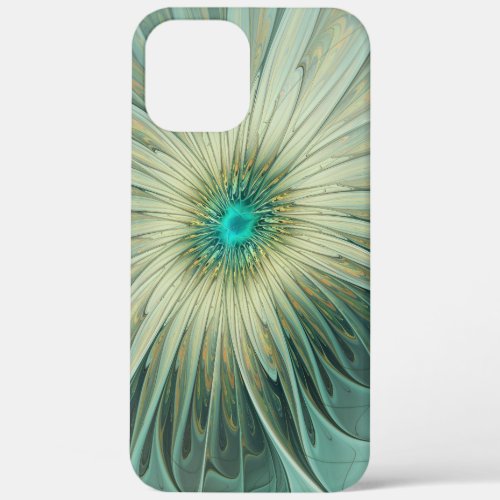 Abstract Sage Green Fantasy Flower Fractal Art iPhone 12 Pro Max Case