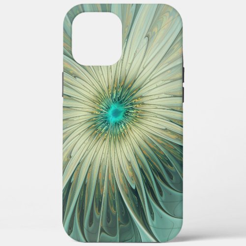 Abstract Sage Green Fantasy Flower Fractal Art iPhone 12 Pro Max Case