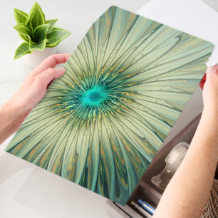 Abstract Sage Green Fantasy Flower Fractal Art Envelope Mailers