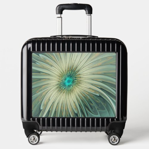 Abstract Sage Green Fantasy Flower Fractal Art Luggage