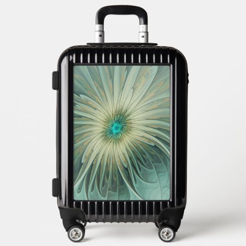 Abstract Sage Green Fantasy Flower Fractal Art Luggage