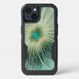 Abstract Sage Green Fantasy Flower Fractal Art iPhone 13 Case