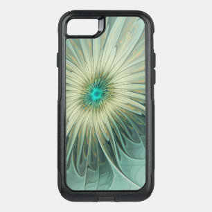 Abstract Sage Green Fantasy Flower Fractal Art OtterBox Commuter iPhone SE/8/7 Case