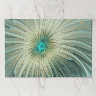 Abstract Sage Green Fantasy Flower Fractal Art Paper Pad