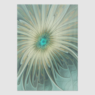 Abstract Sage Green Fantasy Flower Fractal Art Tissue Paper