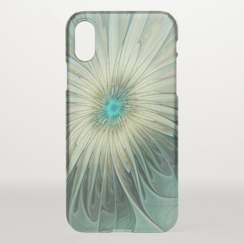 Abstract Sage Green Fantasy Flower Fractal Art iPhone XS Case