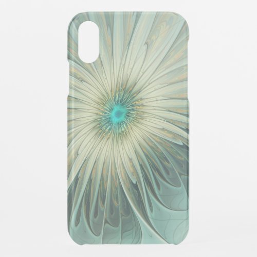 Abstract Sage Green Fantasy Flower Fractal Art iPhone XR Case