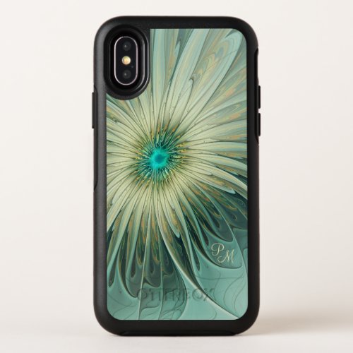 Abstract Sage Green Fantasy Flower Fractal Custom OtterBox Symmetry iPhone X Case