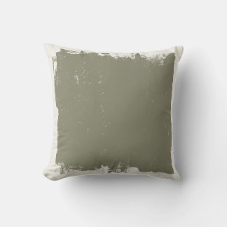 Abstract Sage Paint & Off White Throw Pillow