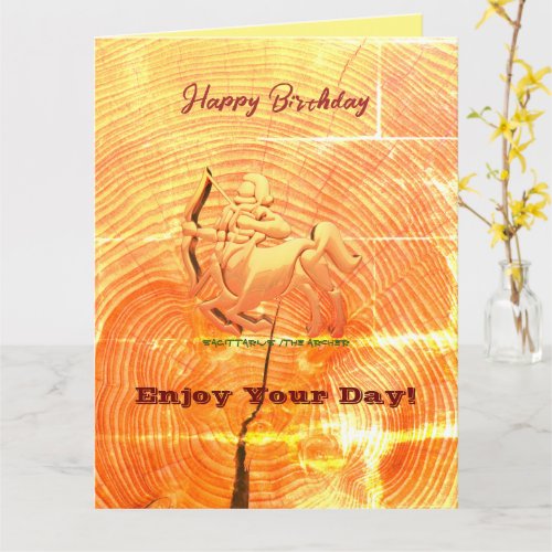 Abstract Sagittarius Birthday Folded  Card