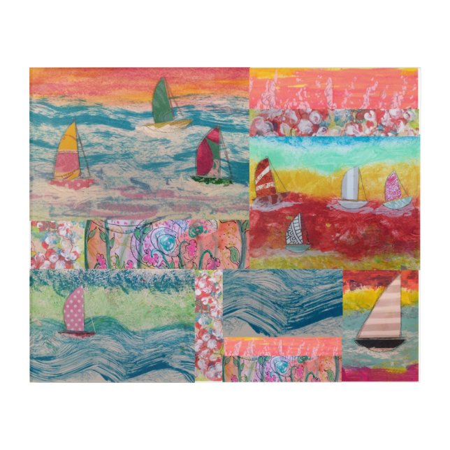 Abstract Sailboat Acrylic Wall Art (Front)