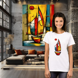 Abstract Sailboat   Expressionist Nautical Art  T-Shirt