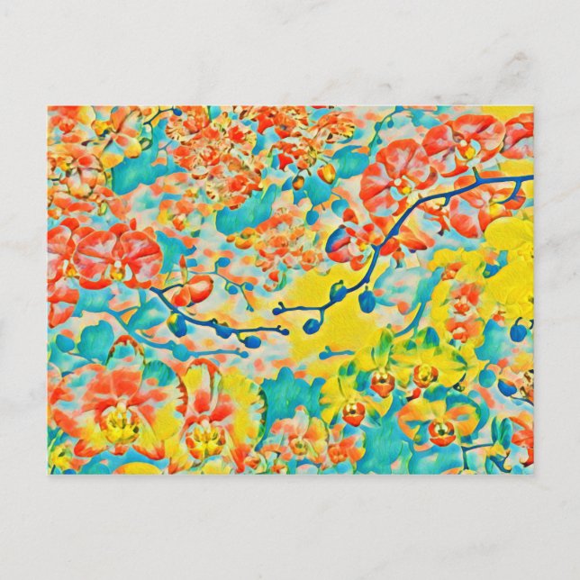 Abstract Sakura Spring Cherry Blossom Floral Postcard (Front)